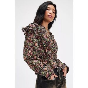 Free People Daybreak Printed Blouse tie front
